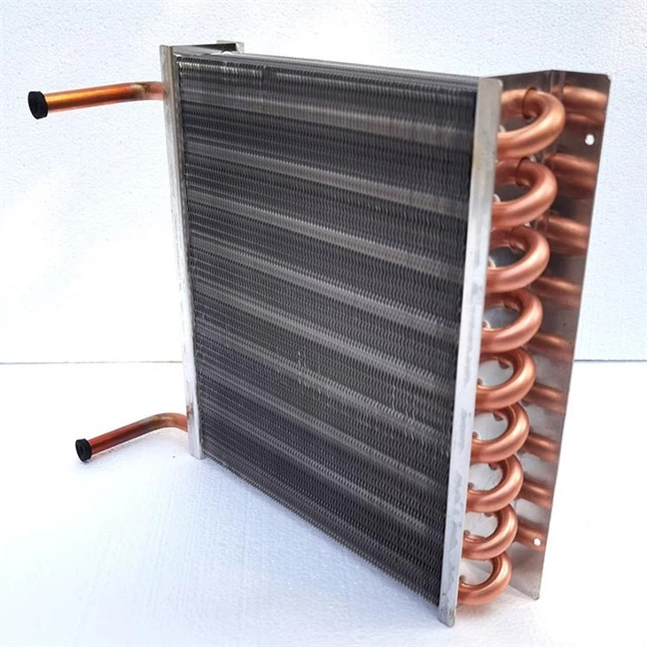 Copper Tube Aluminum Fin Condenser Coil For Induction Heater