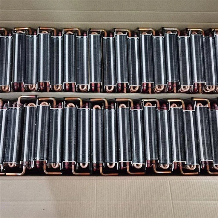 Copper Tube Aluminum Fin Condenser Coil For Induction Heater